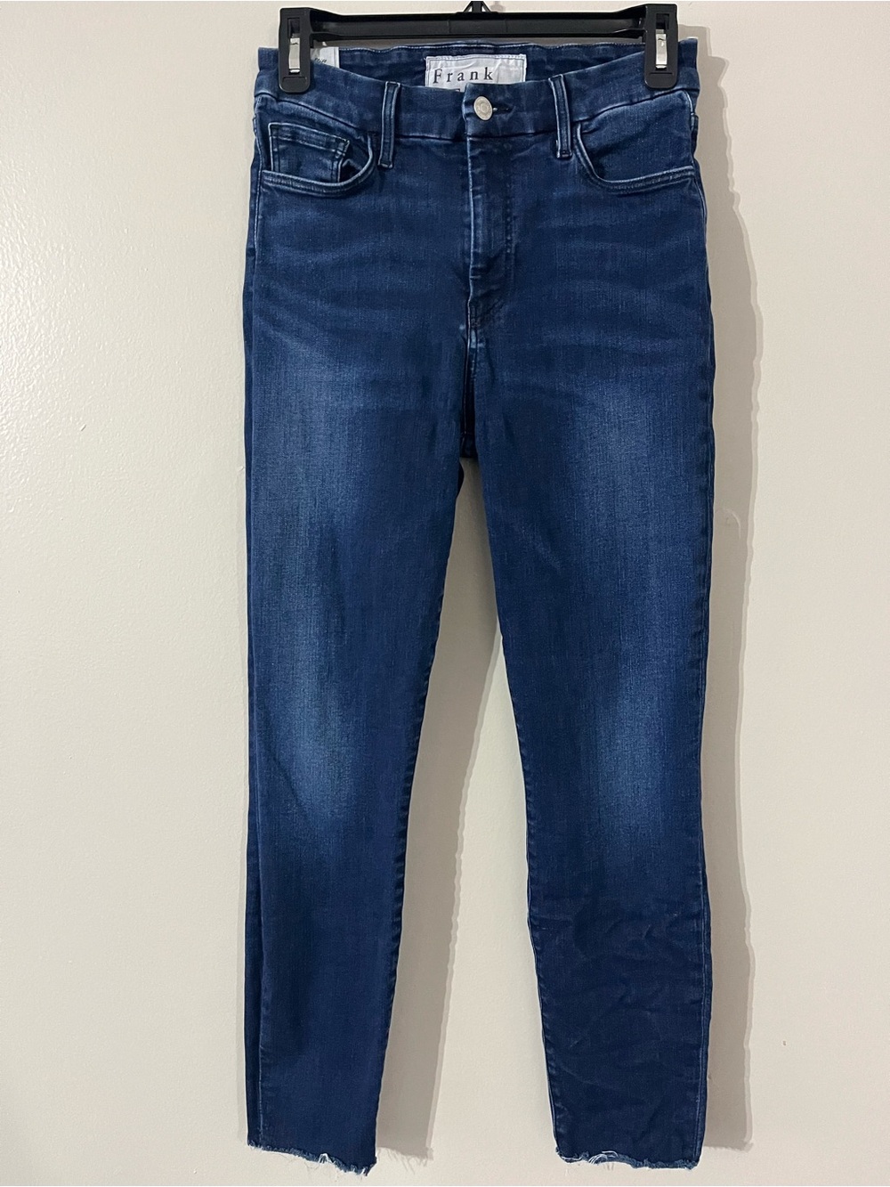 EUC Frank & Eileen Sligo Raw Edge Denim Blue Skinny Jeans Sz 27